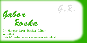 gabor roska business card